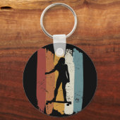 Porte-clés Retro vintage longboard girl (Recto)