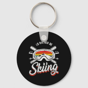 Porte-clés Retro Vintage Ski Ma Vie Est En Pente