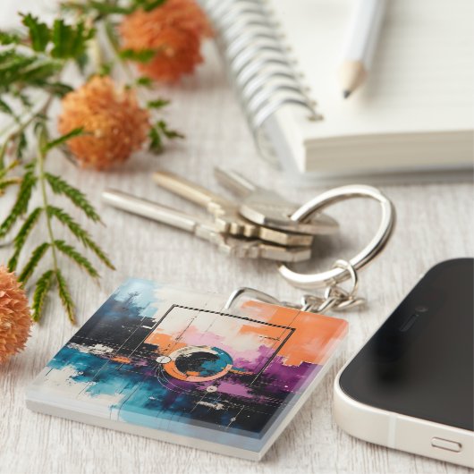 Porte-clés Retro Wave Design 04 - Porte - clé (Devant Droit)