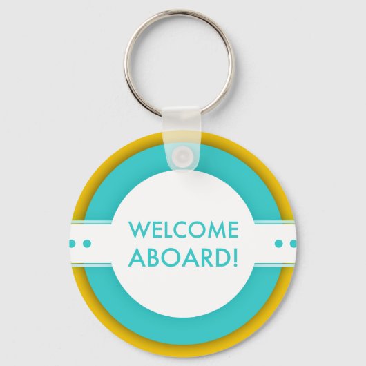 Porte-clés retro welcome aboard (Recto)