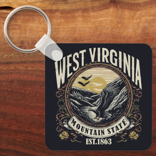 Porte-clés Retro West Virginia (Recto)