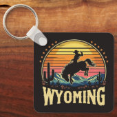 Porte-clés Retro Wyoming Cowboy (Recto)