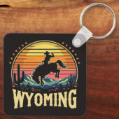 Porte-clés Retro Wyoming Cowboy (Verso)