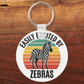 Porte-clés Retro Zebra Sunset with Fun Wild Spirit (Recto)