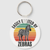 Porte-clés Retro Zebra Sunset with Fun Wild Spirit (Verso)