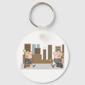 Porte-clés Réunion D'Hommes D'Affaires Dans La Ville (Verso)