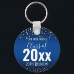 Porte-clés Réunion du lycée chaque année Confetti Blue<br><div class="desc">Facile d'ajuster la classe de n'importe quelle année personnalisée de réunion de classe fête de faveur tags. Diverses couleurs disponibles.</div>