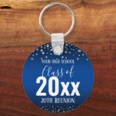 Porte-clés Réunion du lycée chaque année Confetti Blue (Recto)