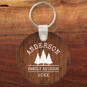 Porte-clés Réunion en famille Pins de Bois Rustique (Recto)