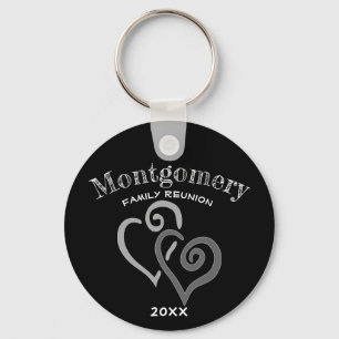 Porte-clés Réunion familiale personnalisée Deux Grey Coeur li