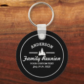 Porte-clés Réunion ou voyage en famille rétro | Pins rustique (Verso)