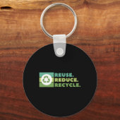 Porte-clés Réutiliser Réduire Recycler Activisme De l'environ (Recto)
