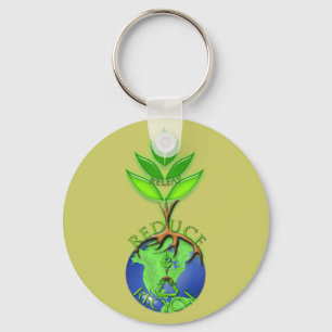Porte-clés Réutiliser Réduire Recycler Arbre Terre Globe