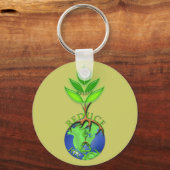 Porte-clés Réutiliser Réduire Recycler Arbre Terre Globe (Recto)
