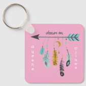 Porte-clés Rêve Boho Tribal Natif Coutume Tribu/Nom (Recto)