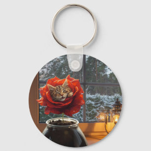 Porte-clés Rêve de chat rose 