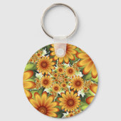 Porte-clés Rêve floral, Fleurs Abstraites modernes Art fracta (Recto)