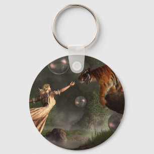 Porte-clés Rêve surréaliste de Waterdancer de bulle de tigr