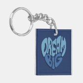 Porte-clés Rêver grand : citation espace-bleu foncé (Devant gauche)