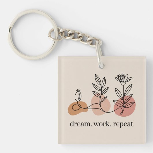 Porte-clés Rêver. Travailler. Répéter (Devant)