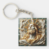 Porte-clés Révérence Régale Jésus En Or (Devant)