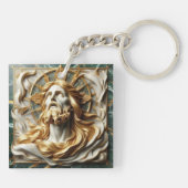 Porte-clés Révérence Régale Jésus En Or (Dos)