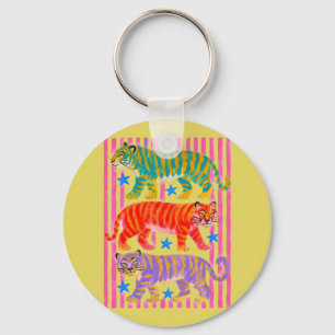 Porte-clés rêves de tigre arc-en-ciel