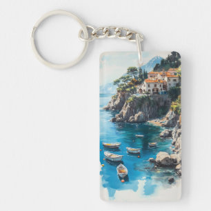 Porte-clés Rêveuse Côte d'Amalfi : Conception de peinture à l