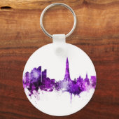 Porte-clés Reykjavik Islande Skyline violet (Recto)