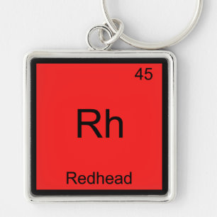 Porte-clés Rh - Rouge Funny Chimie Symbole de l'élément Tee