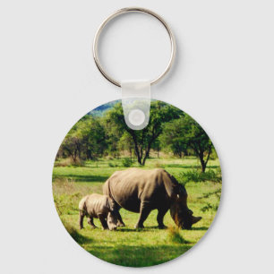 Porte-clés rhino family