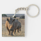 Porte-clés Rhino gris dans la nature (Dos)