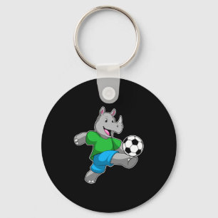 Porte-clés Rhinocéros en tant que joueur de football avec un 