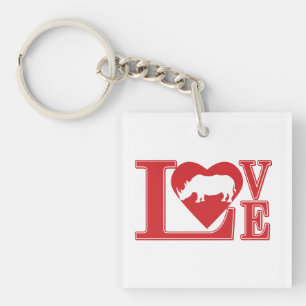 Porte-clés Rhinoceros Love
