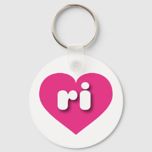 Porte-clés Rhode Island coeur rose chaud - I love ri