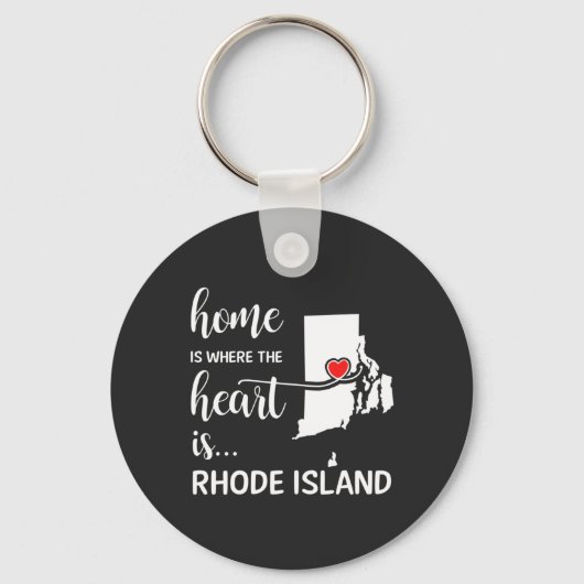 Porte-clés Rhode Island home est le coeur (Recto)