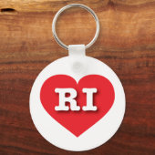 Porte-clés Rhode Island Red Heart - I love RI (Recto)