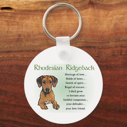 Porte-clés Rhodesian Ridgeback Cadeaux (Recto)
