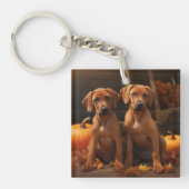Porte-clés Rhodesian Ridgeback Chiot Automne Citrouille délic (Devant)