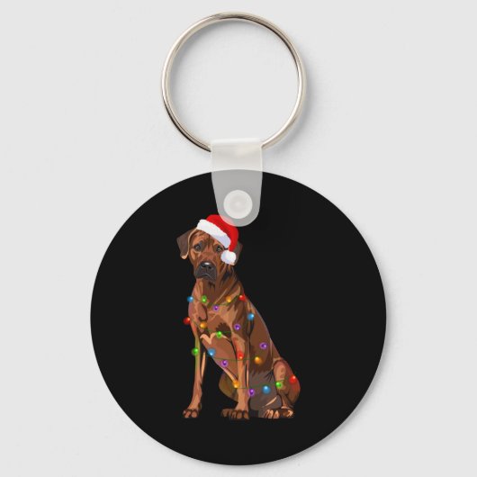 Porte-clés Rhodesian Ridgeback Christmas Lights Xmas Dog Love (Recto)