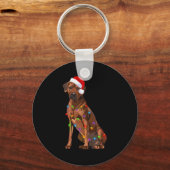 Porte-clés Rhodesian Ridgeback Christmas Lights Xmas Dog Love (Recto)