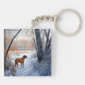 Porte-clés Rhodesian Ridgeback Laisser Neige Noël (Dos)
