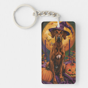Porte-clés Rhodésien Ridgeback Chien Sorcière d'Halloween Cit