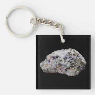 Porte-clés Rhodochrosite Pyrite Fluorite Tourmaline Artistiqu