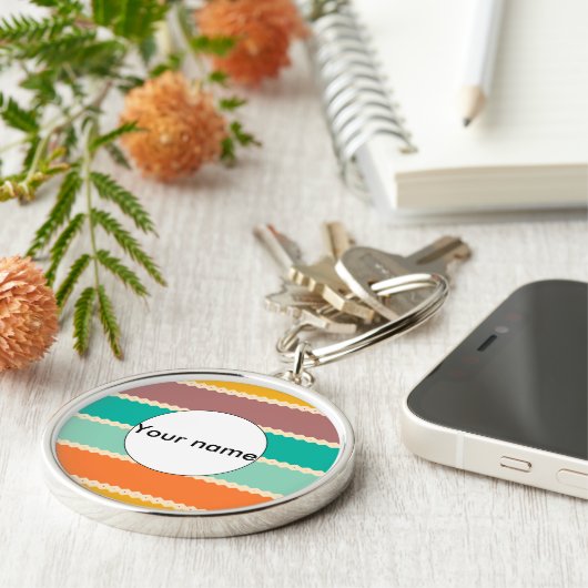 Porte-clés Rhombus lignes conception abstraite (Côté)