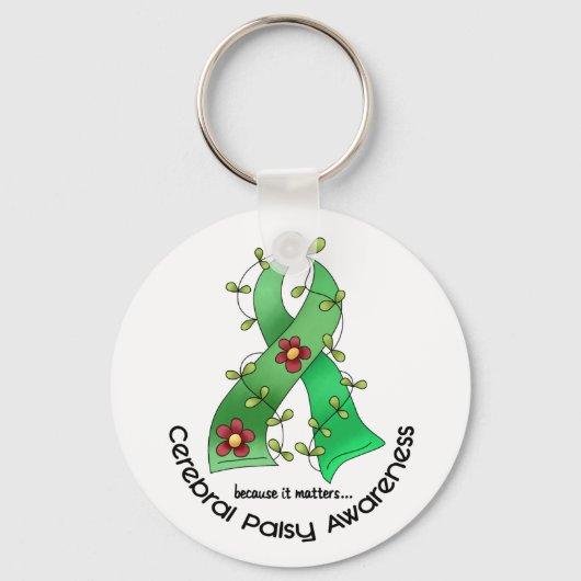 Porte-clés RIBAN DE FLEURS Cérébrales Palsy 1 (Recto)