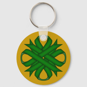 Porte-clés Ribbon de trèfle vert émeraude par Kenneth Yoncich
