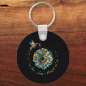 Porte-clés Ribbon Fleur Oiseau Puzzle Amour En Vie Accepter A (Recto)