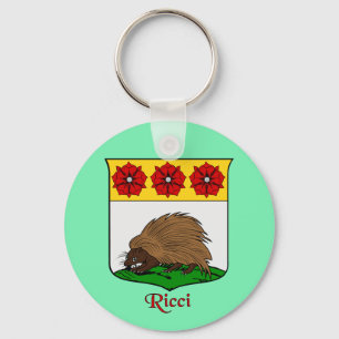 Porte-clés Ricci Nom de famille italien Bouclier historique