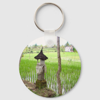 Porte-clés Rice Paddy, Temple, Ubud Bali, Indonésie